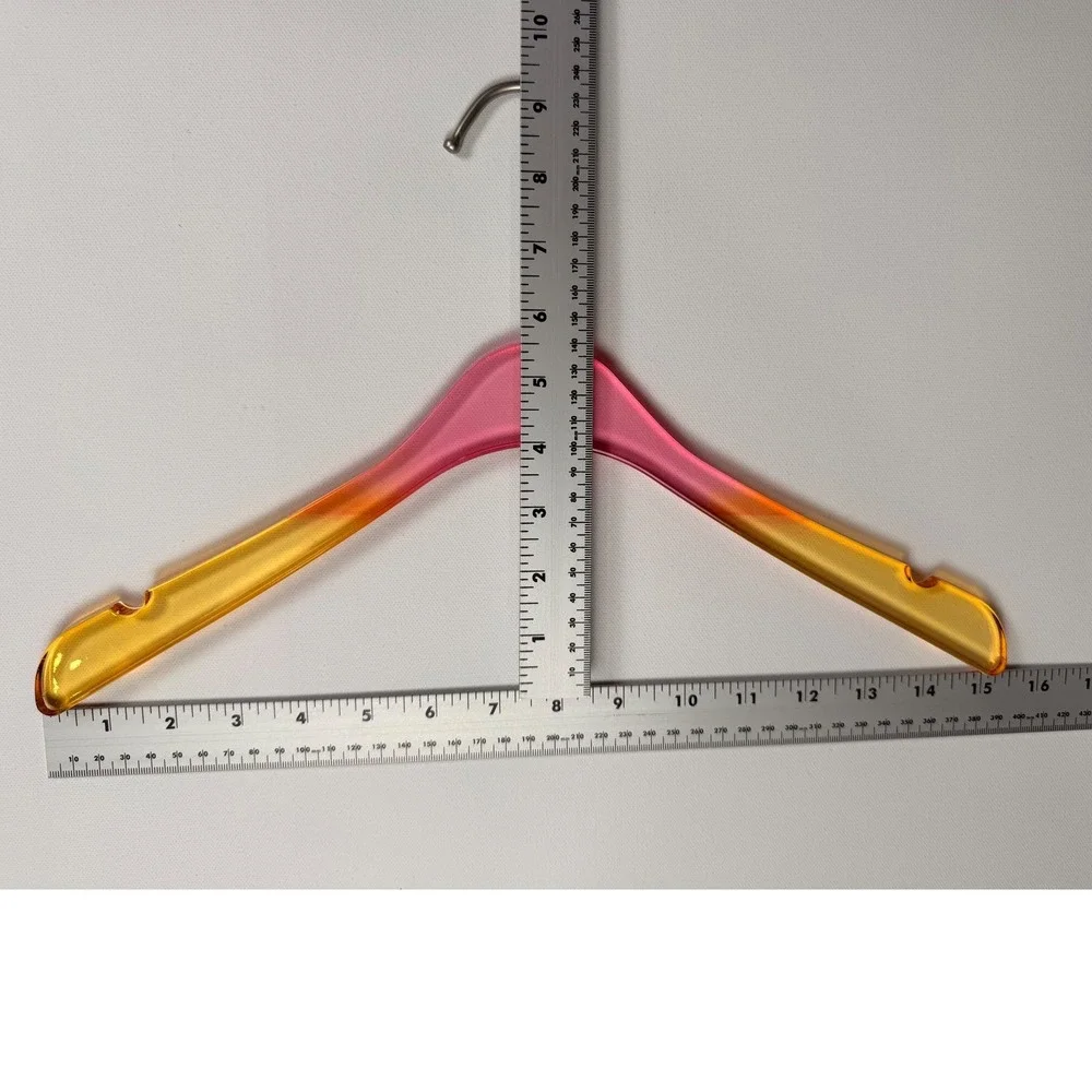 Acrylic Ombre‎ Hanger Set Pink Yellow Gradient Clothes Garment Organizer 10pc